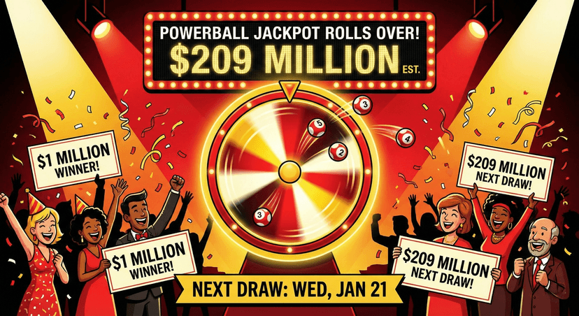 Powerball jackpot rises to $209M for Jan. 21 draw after no winner on Jan. 19